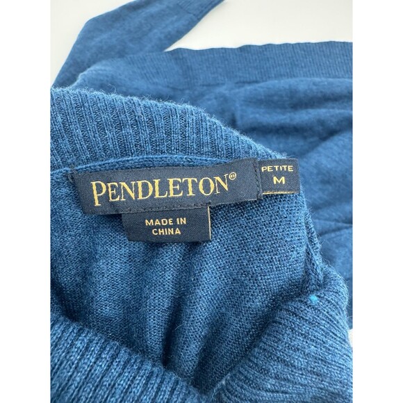 Pendleton Turtleneck Sweater Women's Medium Blue Long Sleeve 100% Merino Wool - Picture 10 of 12